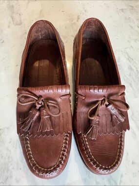 Cole Haan Men's Brown Leather Tassel Fringe Loafers